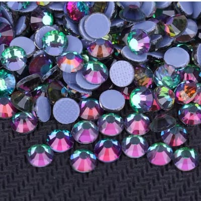 BamBella® - SS6 - AB Groen Multicolour -Hotfix strass Steentjes - 1440 stuks - AB strass stenen glitters nail art kleding versieren