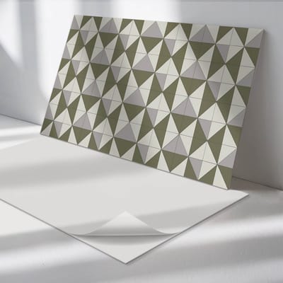 Wallfluent Vinyl Wandpaneel - Geometrisch driehoekpatroon Zelfklevend Muurpaneel - 120 cm x 60 cm - Grijs Vinyl Wandpaneel - 1 stuk - Rechthoekig Wandbekleding Vinyl - Texturen Wandpaneel - Vinyl Wandbekleding - Wandpaneel Keuken en Badkamer