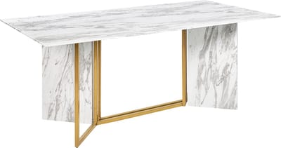 CALCIO - Eettafel - Marmerlook/Goud - MDF