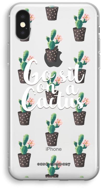 Case Company® - Hoesje geschikt voor iPhone XS hoesje - Cactus quote - Soft Cover Telefoonhoesje - Bescherming aan alle Kanten en Schermrand