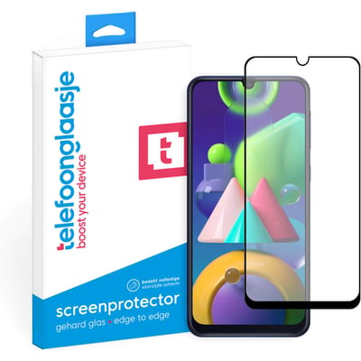 Samsung Galaxy M21 screenprotector gehard glas Edge to Edge
