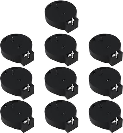Batterij Houders - Knopcelhouder Set - Elektronica Projecten - Compact Ontwerp - 10 Stuks - Zwart