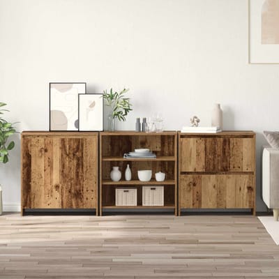 vidaXL - Dressoir - 3 - st - Oudhout - 70 - x - 41 - x - 75 - cm - Bewerkt - hout