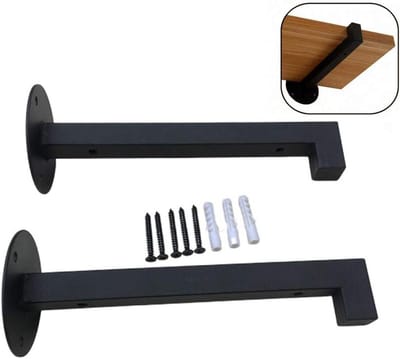 Plankdragers metaal - Wandsteunen hoek - Opbergen en decoreren - Sterk draagvermogen - 2 stuks 35cm - Zwart