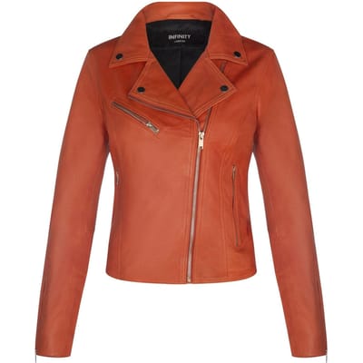 Dames klassiek leren Brando bikerjack-Loughton