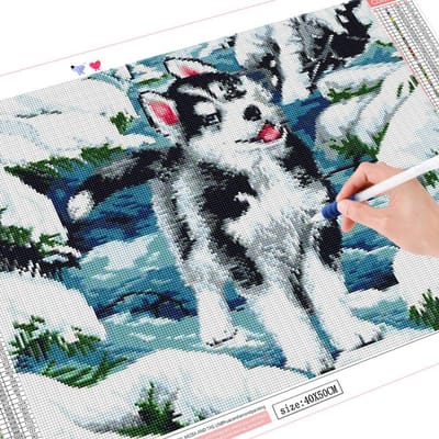 Kit de broderie diamant pour chien, strass, mosaïque, animal, perceuse complète, décoration artisanale pour la maison Full Square 20X30CM
