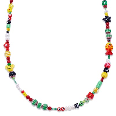 Pearlmania | Fiesta Bazaar ketting met veelkleurige glazen kralen