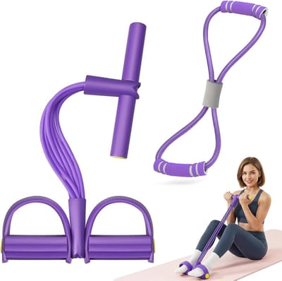 Buiktrainer 2 stuks - fitnessset met expander - TPE-materiaal - versterking van buik en rug - ShopVlot