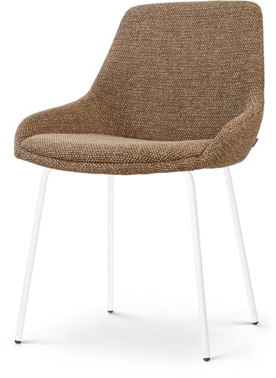 Nolon Nora-Isa Eetkamerstoel bruin blend - wit onderstel - japandi stijl - slanke poten - comfortabele zitting