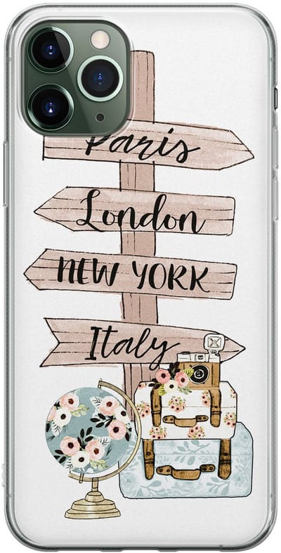 Leuke Telefoonhoesjes - Hoesje geschikt voor iPhone 11 Pro Max - Where to go next - Soft case - TPU - Tekst - Multi