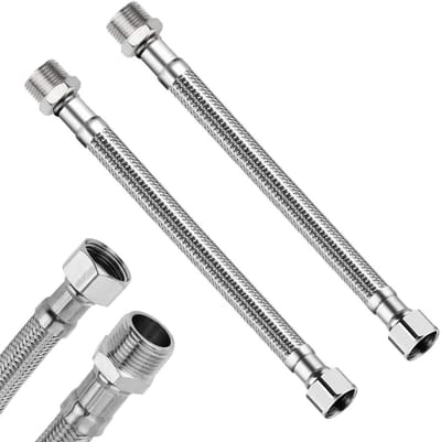 Flexibele Slang 3/8 Inch met Draaiende Moer - RVS Slang voor Faucet, Waterverwarmer en Hoekventiel (31cm)