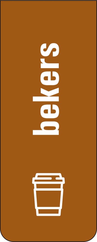 Bekers afval sticker - 160 x 65 mm