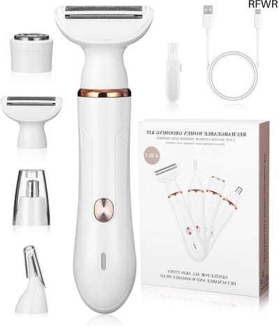 RFWR® 4-in-1 Scheerapparaat voor Dames – Intieme, Gezichts- en Neushaartrimmer met Oplaadbare Batterij