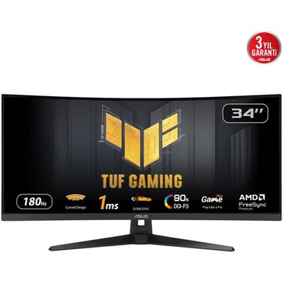 ASUS TUF Gaming VG34VQ3B - WQHD Ultrawide Gaming Monitor - 180Hz - FreeSync Premium - USB Hub - 34 Inch