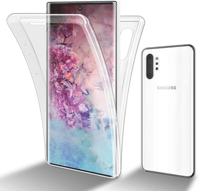 Cadorabo Hoesje geschikt voor Samsung Galaxy NOTE 10 PLUS in TRANSPARANT - 360° Full Body Case Cover Beschermhoes Voor- en achterbescherming, all-round bescherming met displaybescherming