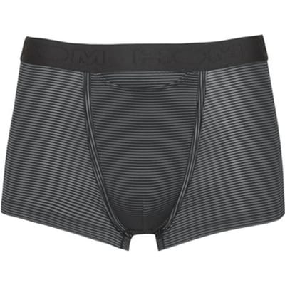 HOM - Simon Boxer Briefs HO1 (1-pack) - Heren Boxer met horizontale gulp - Zwart/Anthracite gestreept - Maat S