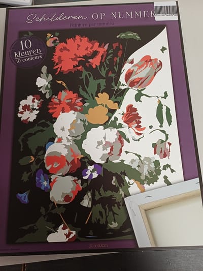 schilderen op nummer bloemen in vaas