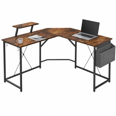 Lina® Bureau - Computertafel - Bureautafel - Computerbureau - Vintage Hoekbureau - 130x130x75cm