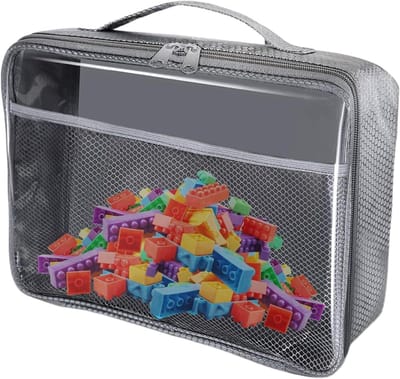 PVC Organisatoren Speelgoedzakken - Waterdichte Opbergzakken - Speelgoed Opbergen - Met Gaaspaneel - 267 x 245 x 47 cm - Transparant