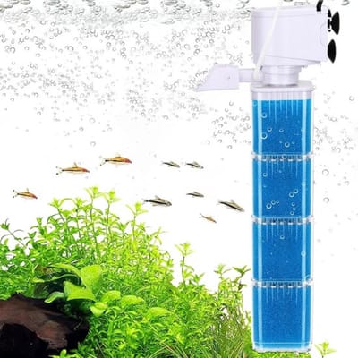 SnelShoppen - 4-in-1 Aquarium Power Filter - Multi-Stage Filtratie, Verstelbare Oxidatie/Wavemaker, Whisper-Stil Onderdompelbaar Vistank Filter & Wate