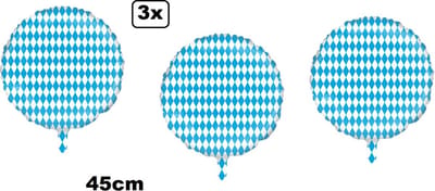 3x Folieballon Oktoberfest (45 cm) - NIET standaard geleverd met helium of lucht - Festival Thema feest bierfeest party evenement Apres ski party Bavaria