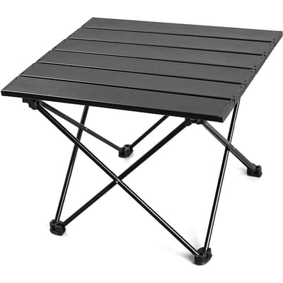Outdoor Camping Draagbare Klaptafel Aluminiumlegering Camping BBQ Straatkraam Bijzettafel Zwart S