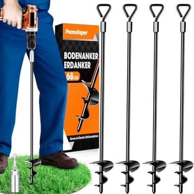 Heavy Duty Grondanker Set voor Trampolines en Tenten - 4 Stuks