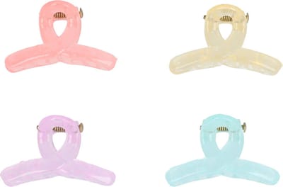 Haarsoires Haarspeld Haarklemmen 3cm – Wavevorm – Roze Creme Blauw Paars – Set van 4 - Haarclip Klem - Hair Claw - voor Opsteken Haar - Hair Clip - Decoratieve Haaraccessoire