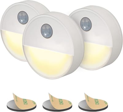Set van 3 Draadloze LED Nachtlampjes met Bewegingsmelder voor Kast en Badkamer