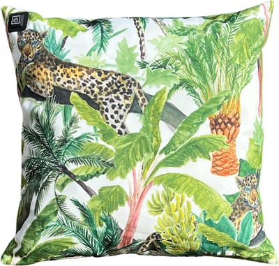 Warmpi® Outdoor Draadloos Warmtekussen incl Warmpi® Powerbank (10.000mah) - Cheeta - Waterafstotend en UV-bestendig kussen - 3 warmtestanden - Natuur