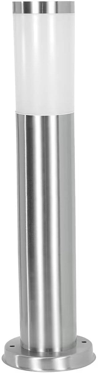 Avide Staande Buitenlamp Boca - Moderne Sokkellamp - 45cm - LED - IP44 - 220-240V - Satijnglans Zilver