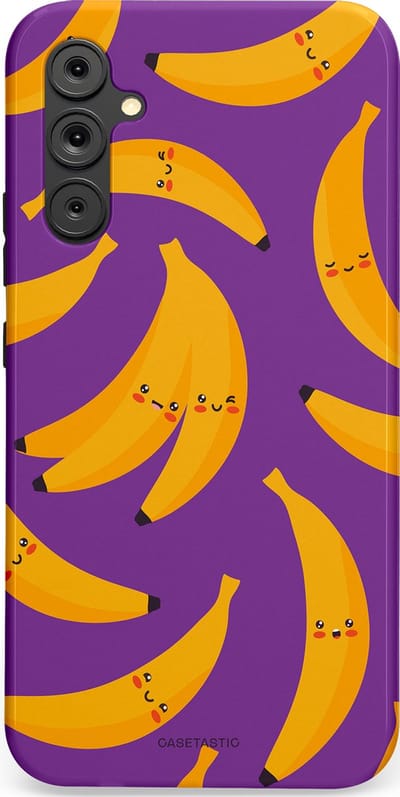 Casetastic Hoesje Geschikt voor Samsung A34 (5G) - Stijlvolle Beschermende Duo-layer Case - Kawaii Bananen
