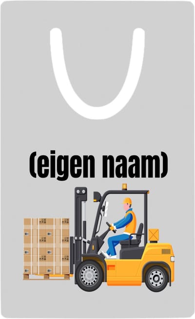Hacebo® - heftruck met pallet met eigen naam metalen boekenlegger - Heftruck - mensen die werken in de magazijn - collega's - verjaardag - afscheidscadeau - geschenk - kado Bladwijzer boekenleggers - 7.6 cm x 5cm