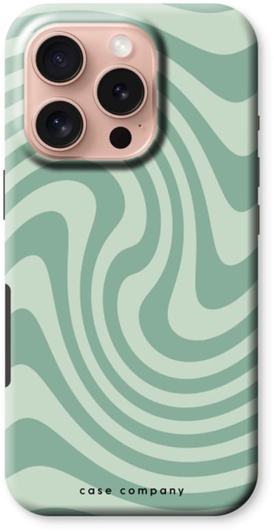 Case Company® - Hoesje geschikt voor iPhone 16 Pro hoesje - Swirl Groen - Tough Case - Maximale Bescherming alle Kanten en Schermrand