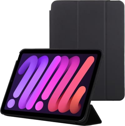 Tablethoes Geschikt voor: Apple iPad Mini 6 hoes (8,3 inch) Ultraslanke Hoesje Tri-Fold Cover Case - Zwart