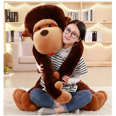 80110Cm Reuzenformaat Cartoon Grote Mond Aap Pluche Speelgoed De Gorilla Pluche Pop Gevulde Kussen Speelkameraadjes Speelgoed 80cm brown