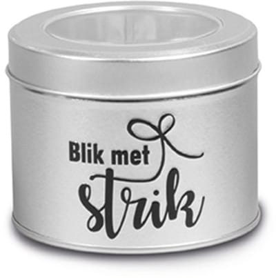 Blik met strik zilver - klein