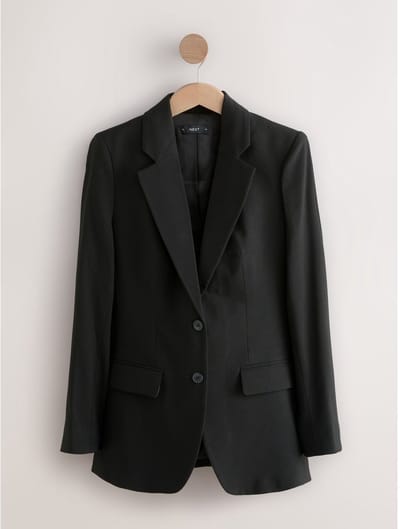 Next - Dames - Modieus gesneden blazer met wol en met enkele knopenrij - Zwart