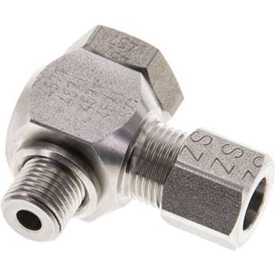 8LL & M10x1 RVS Swivel Joint Snijringkoppeling Buitendraad 100bar Draaibaar ISO 8434-1