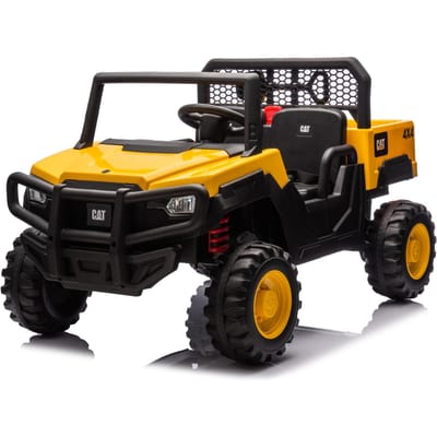 sun baby Loopauto Kinderschuifauto New Holland, tractor met aanhanger, kindervoertuig loopauto met claxon, kunststof (Geel-Zwart)