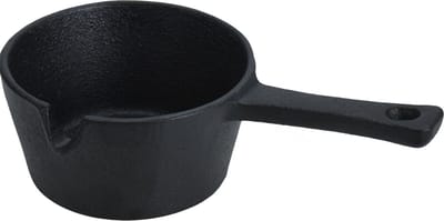 Gietijzeren mini saus/tapas/serveerpannetje met steel - D9,5 cm