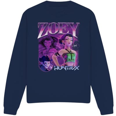 K-Pop Demon Hunters Unisex Volwassenen Huntr/X Zoey Sweatshirt (Marineblauw)