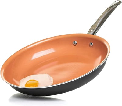 Keramische Koekenpan - Anti-aanbakpan - Gezond Koken - Vrij van schadelijke stoffen - 26 cm Diameter - Koper