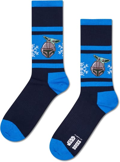 Happy Socks STAR WARS Mandalorian Snowflake Sneaker Sock - unisex sokken - navy - Unisex - Maat: 36 - 40