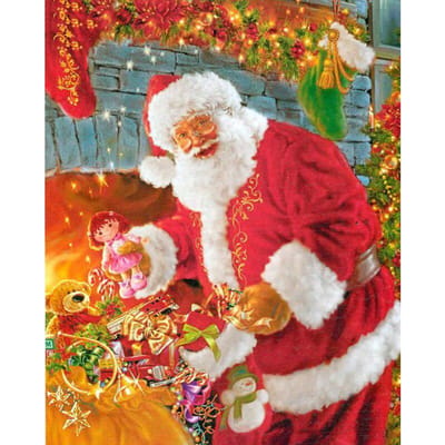 5D DIY diamant borduurwerk Kerstman en welpen diamant schilderij kruissteek volledige vierkante strass 20X30CM gray