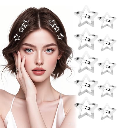 Dailygoods- Haarspeld 20 Stuks - Zilveren Ster Haarclips - Y2K Haaraccessoires - Schattige Haarspeldjes - Duurzaam Materiaal - Voor Vrouwen/Meisjes
