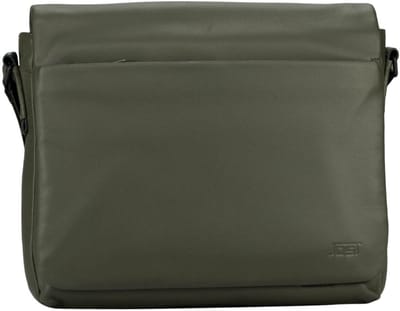 JOST Leren schoudertas met laptopvak Tromsoe Shoulder Bag Olive olijfgroen
