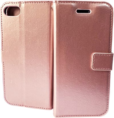 Bookcase Geschikt voor: iPhone 7 / 8 / SE 2020 / SE 2022 - Rosegoud - portemonnee hoesje - Book Cover