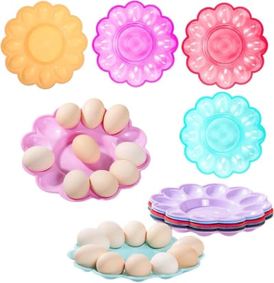 4 Stuks Plastic Eierdopjes voor Eieren, Keukenaccessoires en Organizers voor Eetgerei