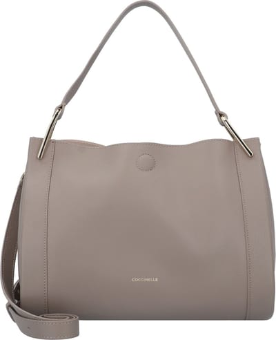 COCCINELLE Leren Schoudertas Wallace Handbag Double Grainy Leather Warm T. / Roset. Taupe
